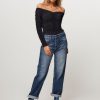 Women Co'Couture Jeans | Femme, Mid Waist Loose Fit Stretch Jeans Blue