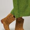 Women Anonymous Copenhagen Boots | Claudia, Suede Western Look Low Boots Khaki