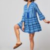 Women Devotion Dresses And Tunics | Ella, Cotton Dress With Pattern Cobalt