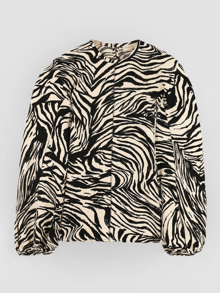 Women Stine Goya Tops And Blouses | Dianne, Woven Top With Zebra Print Black