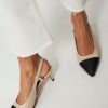 Women Silver Grace Pumps And Slingbacks | Charlotte, Leather Slingbacks Cream