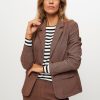 Women Studio Anneloes Blazers And Jackets | Clean, Bonded Travel Jersey Melange Blazer Brown