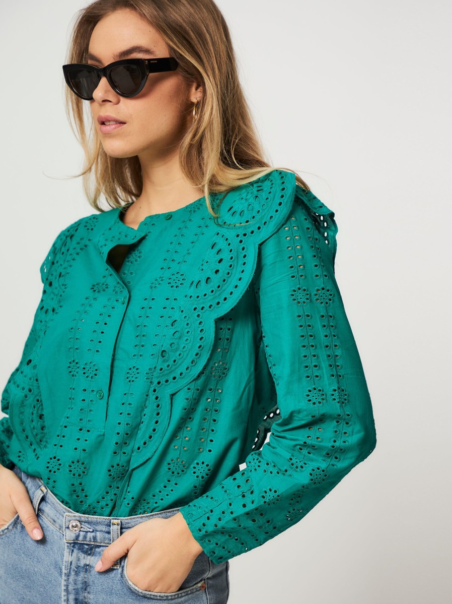 Women Munthe Tops And Blouses | Jippo, Organic Cotton Top Green