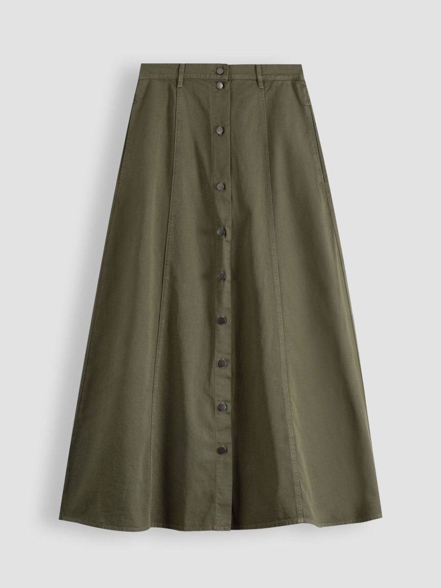 Women Xirena Skirts | Spence, Cotton A-Line Skirt Dark Green