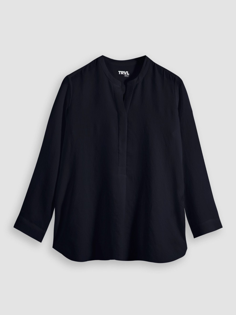 Women Trvl Drss Tops And Blouses | Tunic, Woven Top Dark Blue