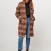 Women La Fee Maraboutee Outerwear | Tilan, Wool Mix Coat With Patterm Brown