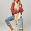 Women Becksondergaard Scarves | Stacy, Alpaca Mix Scarf With Checkered Pattern Ecru