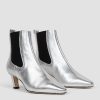 Women Ivylee Copenhagen Boots | Florence, Leather Metallic Ankle Boots Silver Colour