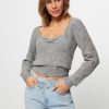 Women Ganni Sweaters And Cardigans | Alpaca Mix Melange Jumper Grey