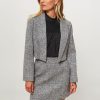 Women Co'Couture Blazers And Jackets | Ina, Wool Mix Cropped Blazer With Pattern Black