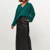 Women Alter Ego Skirts | Mandy, Leather A-Line Cargo Skirt Black