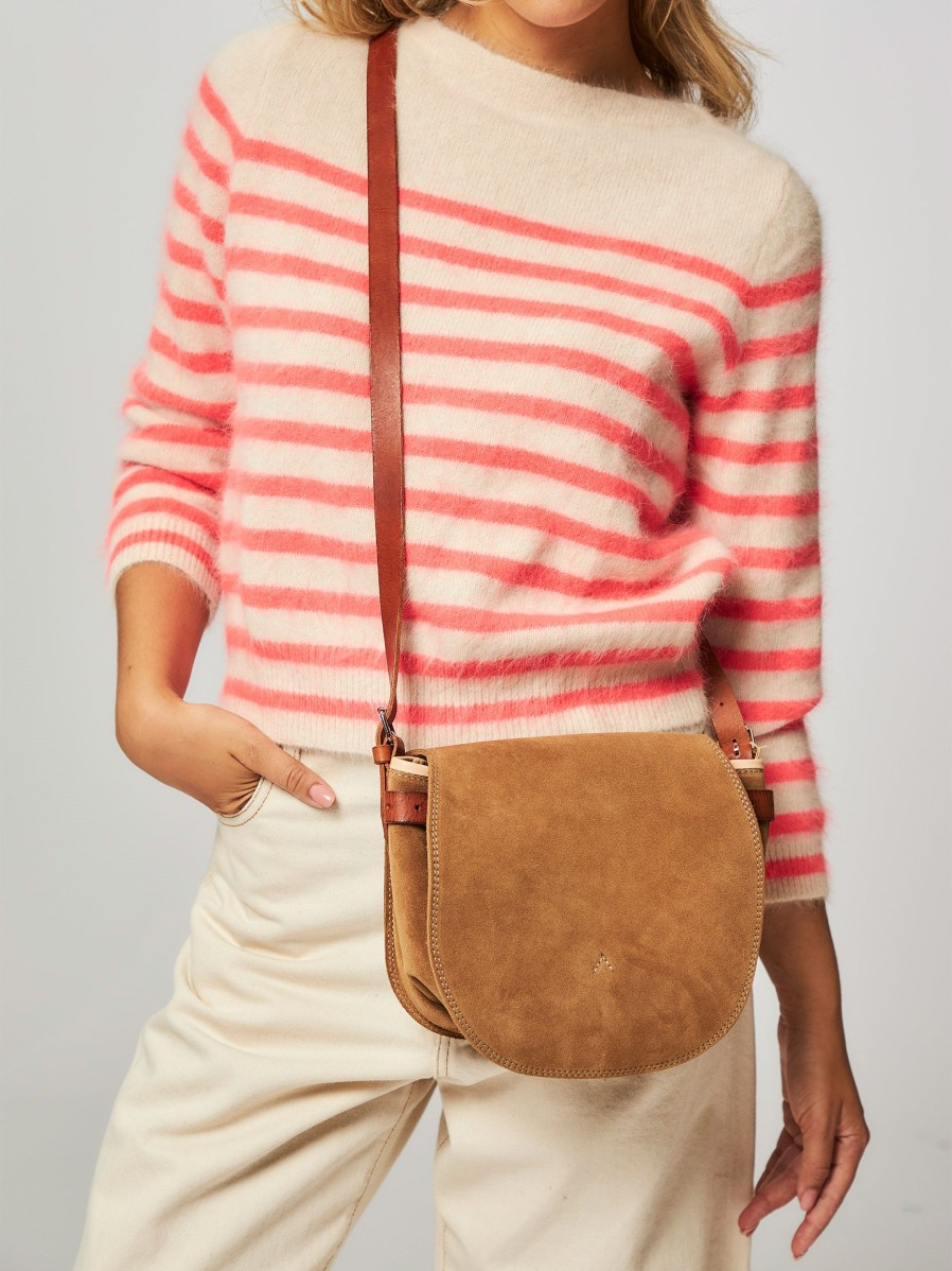 Women Bellerose Bags | Lorina, Suede Cross Body Bag Camel