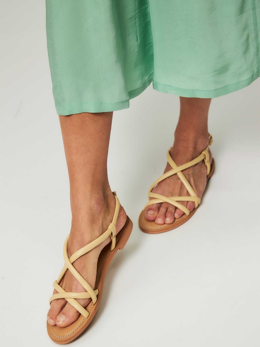 Women Ivylee Copenhagen Sandals | Elisa, Leather Sandals Light Yellow