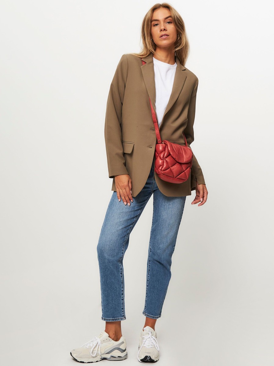 Women Summum Blazers And Jackets | Viscose Mix Stretch Blazer Browngrey