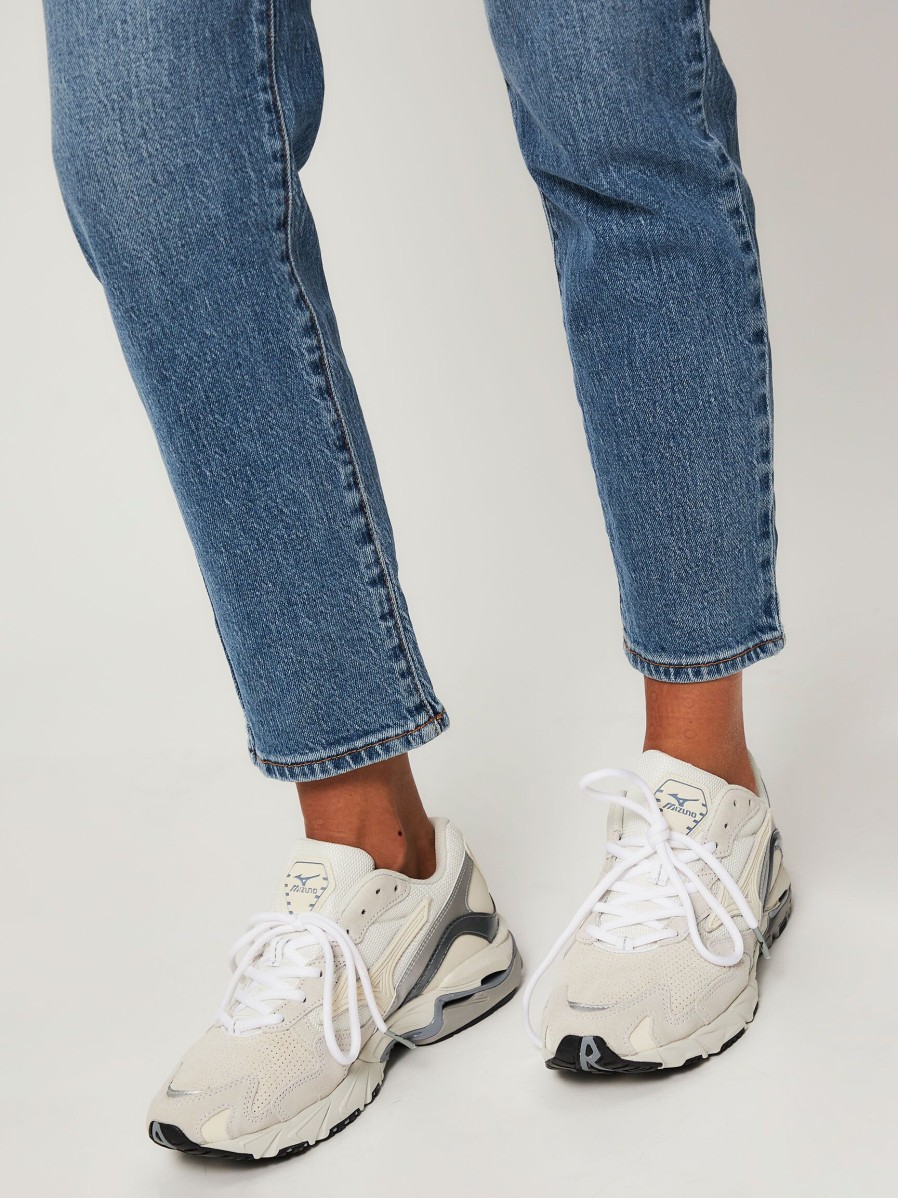 Women Mizuno Sneakers | Wave Rider, Suede Sneakers Off White