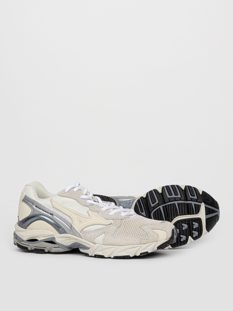 Women Mizuno Sneakers | Wave Rider, Suede Sneakers Off White