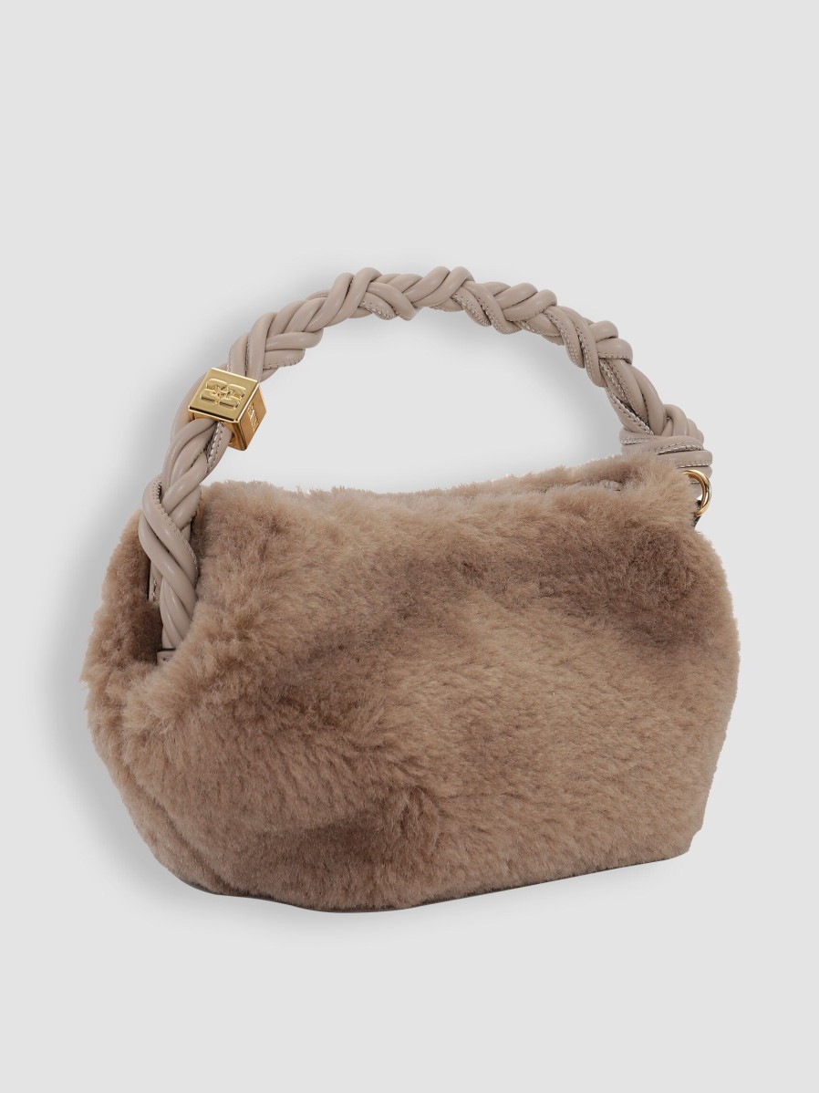 Women Ganni Bags | Bou Fake Fur Bag Browngrey