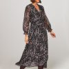 Women La Fee Maraboutee Dresses And Tunics | Creola, Viscose/Silk Mix Dress With Print Black