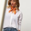 Women Lescarf Scarves | Silk Scarf With Print Orange