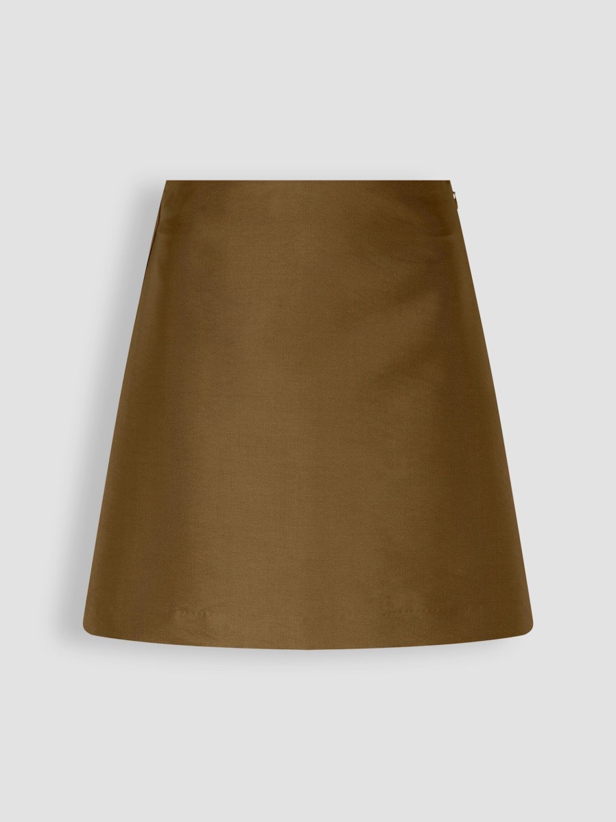 Women Modstrom Skirts | Flo, Woven A-Line Skirt Green/Brown