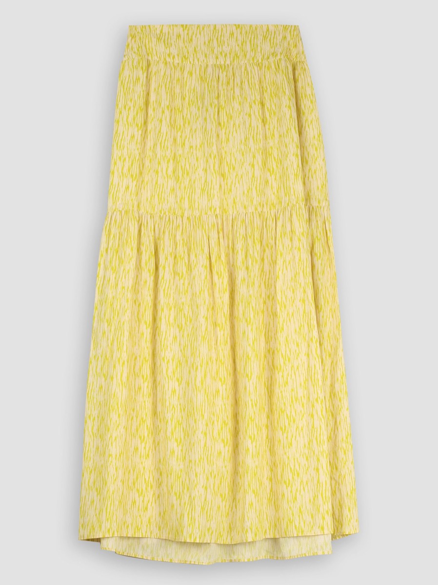 Women Bellerose Skirts | Hozz, Viscose A-Line Skirt With Print Yellow