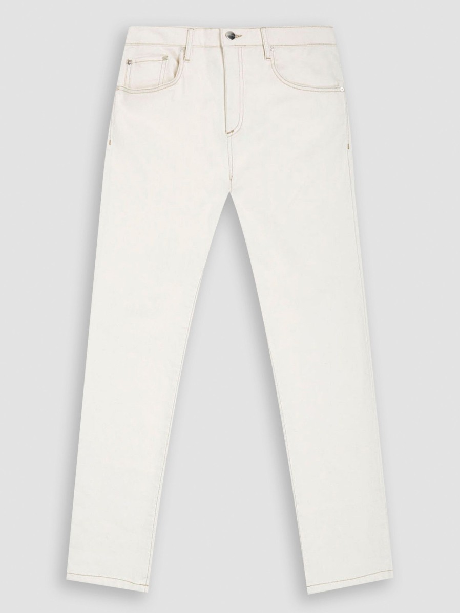 Women Alchemist Jeans | Lilias, Mid Waist Straight Fit Cropped Jeans Off White