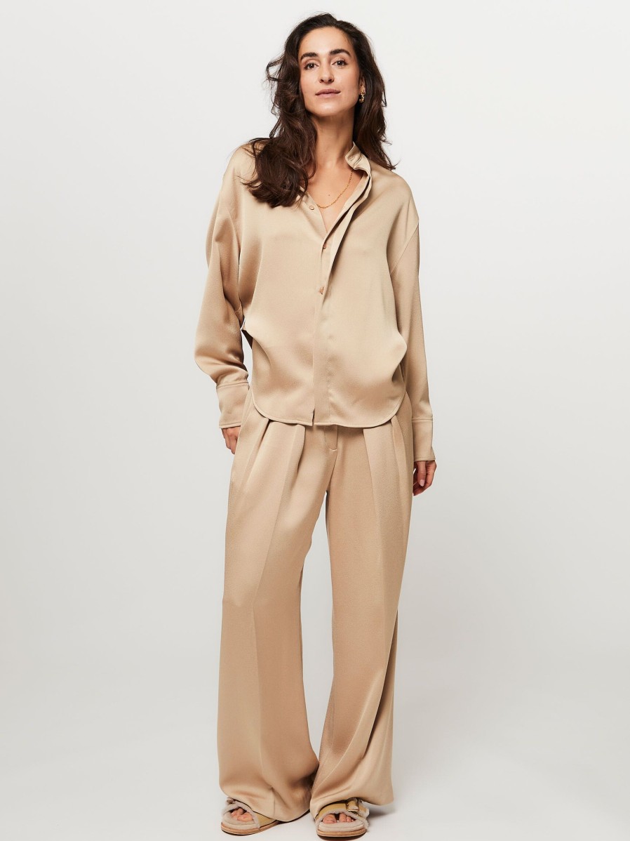 Women Laurence Bras Pants And Jumpsuits | Twister, Woven Wide Leg Trousers Camel