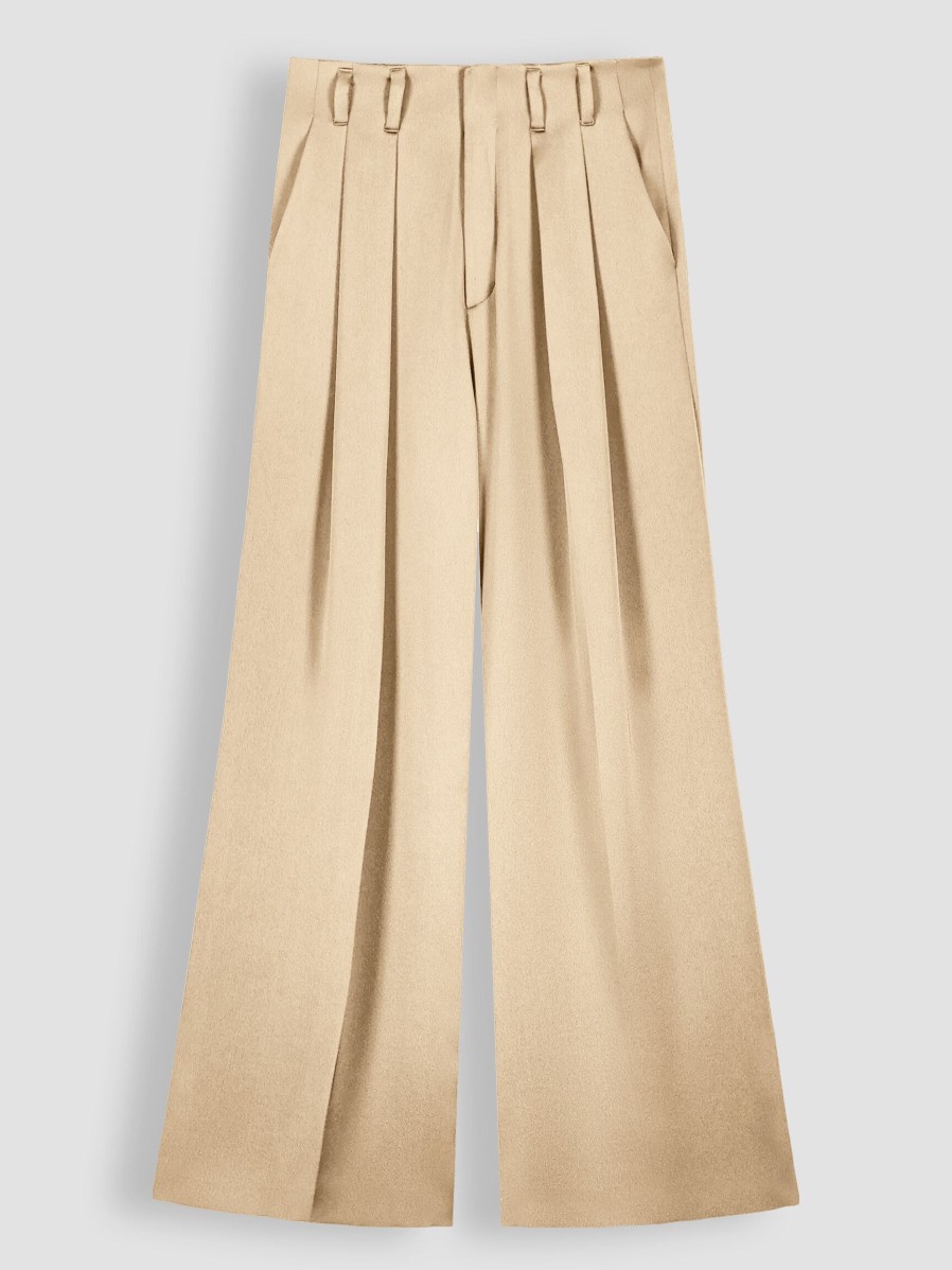 Women Laurence Bras Pants And Jumpsuits | Twister, Woven Wide Leg Trousers Camel