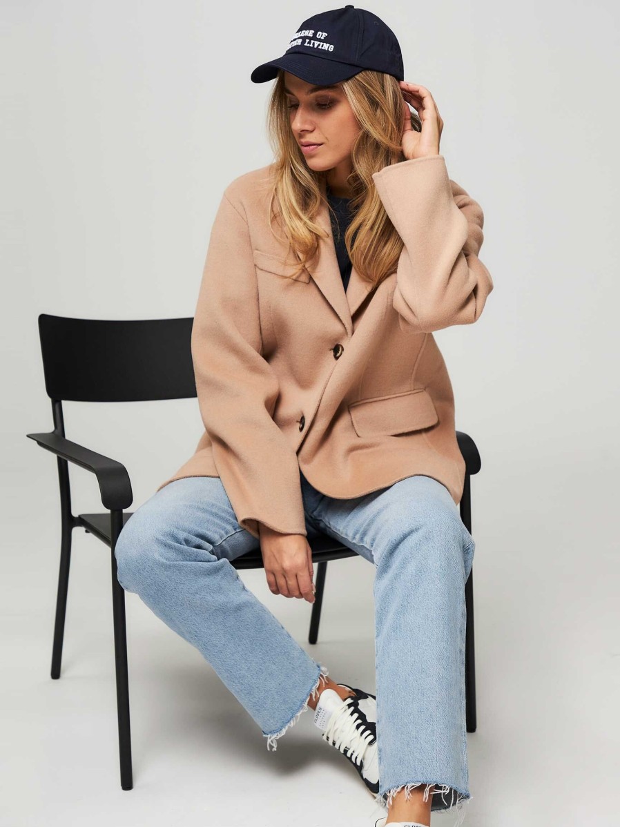 Women Studio AR Outerwear | Dawn, Wool Mix Coat Camel