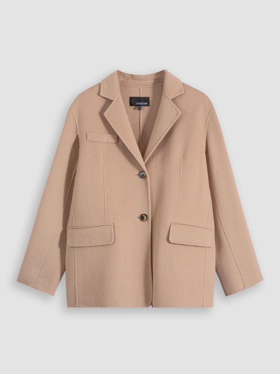 Women Studio AR Outerwear | Dawn, Wool Mix Coat Camel