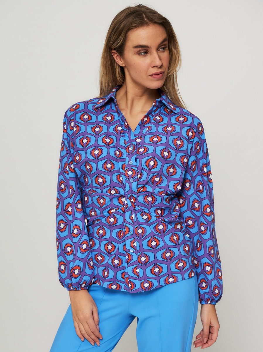 Women Studio Anneloes Tops And Blouses | Evoni, Light Travel Blouse With Print Purple