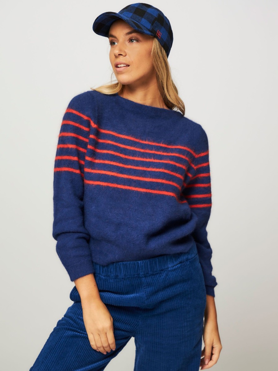 Women Bellerose Hats And Beanies | Dace, Wool Mix Pet With Pattern Cobalt