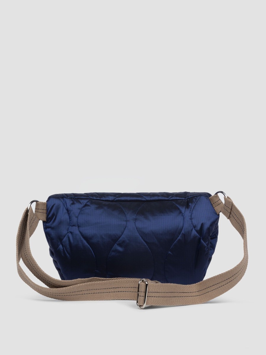 Women Bellerose Bags | Hosie, Woven Padded Crossbody Bag Dark Blue