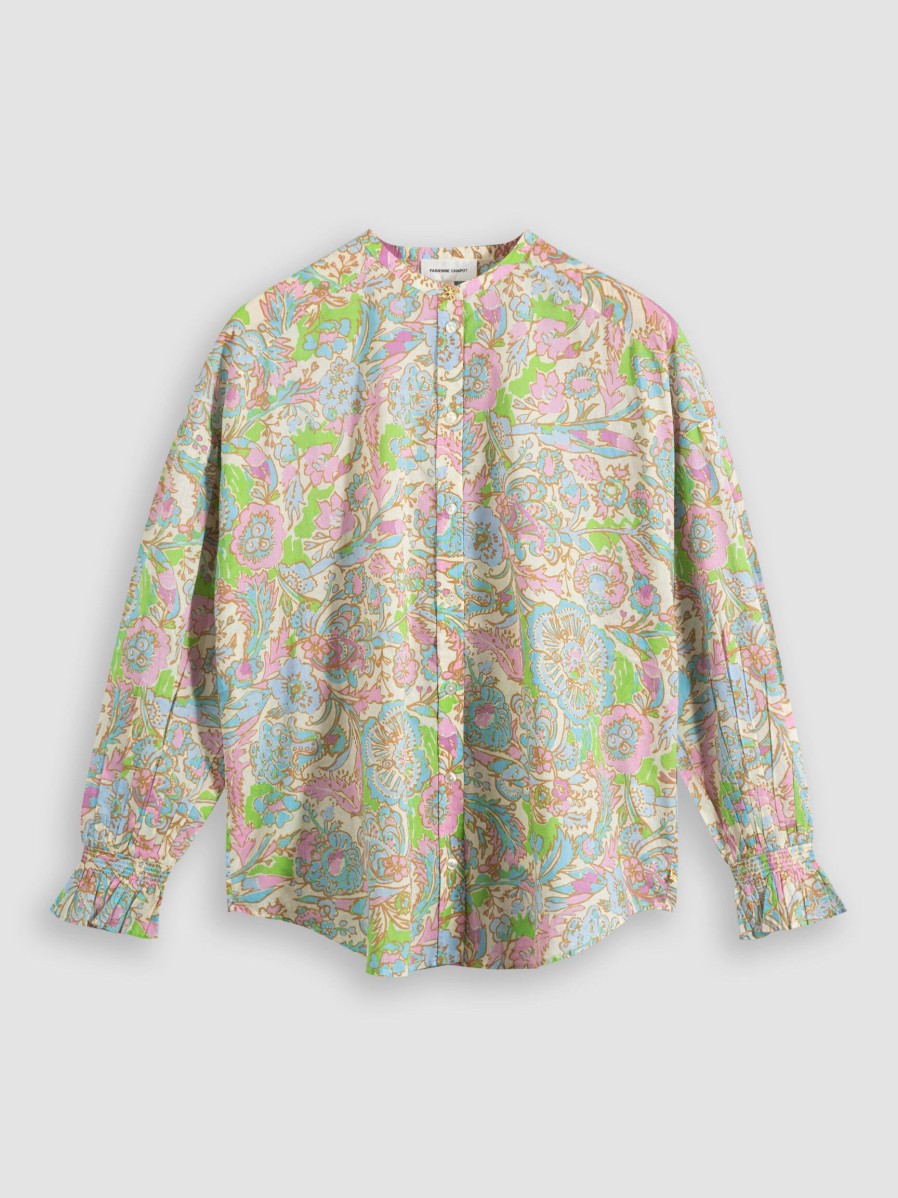 Women Fabienne Chapot Tops And Blouses | Lexi, Organic Cotton Blouse With Print Pink