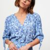 Women Fabienne Chapot Tops And Blouses | Cooper, Viscose Blouse With Print Blue