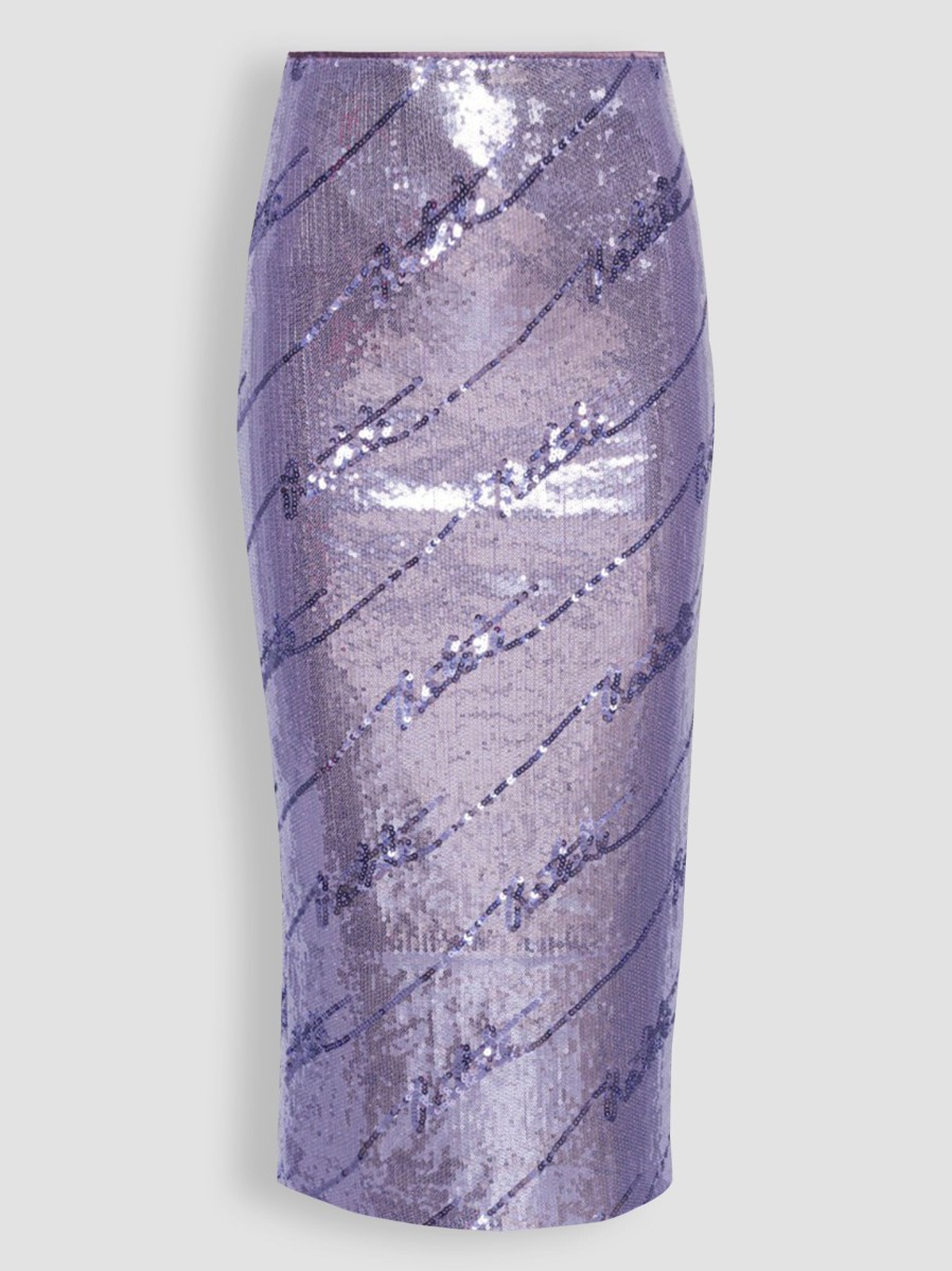 Women Rotate Birger Christensen Skirts | Tasha, Woven A-Line Sequins Skirt Purple