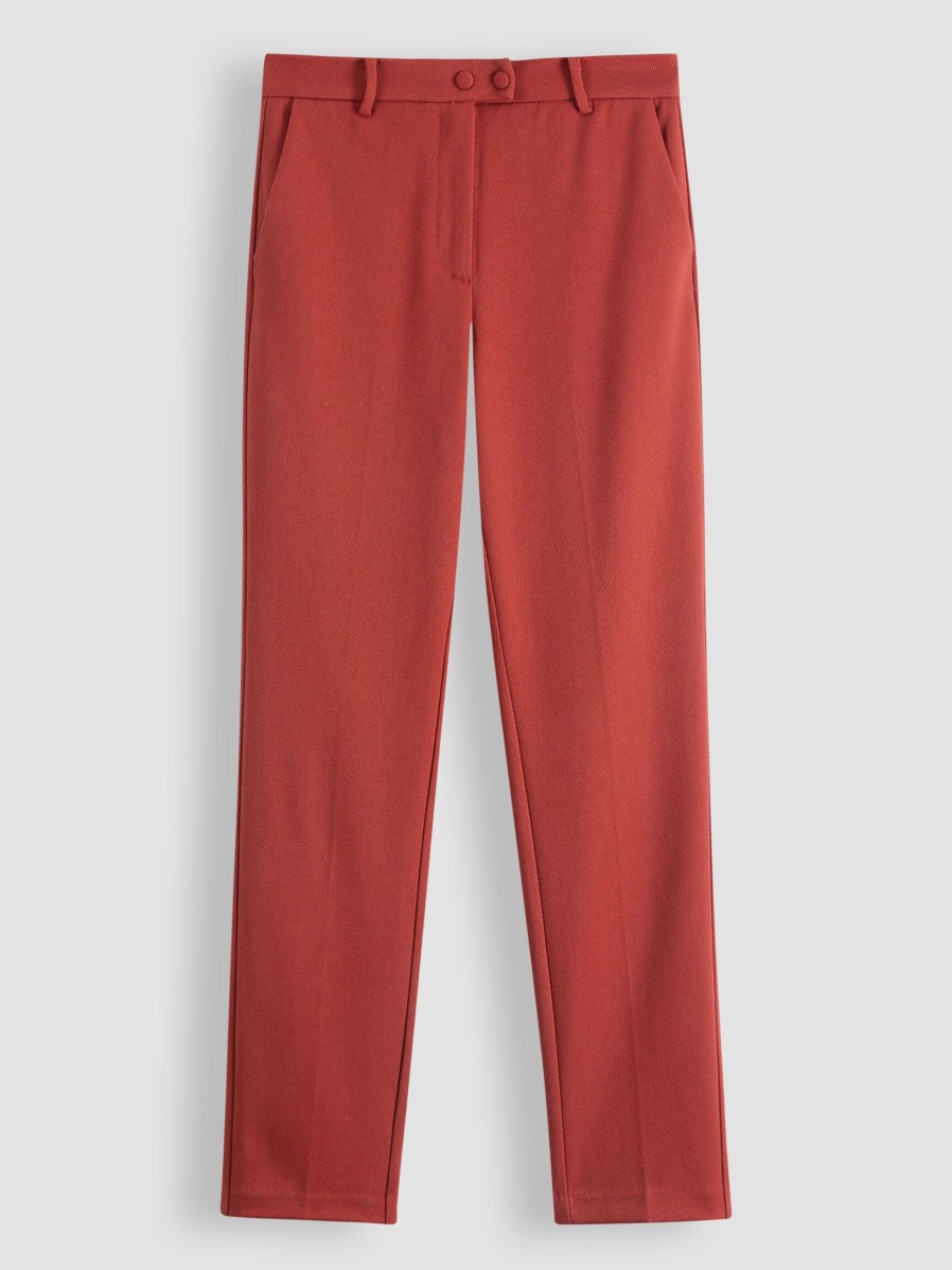 Women Yaya Pants And Jumpsuits | Viscose Mix Trousers Red