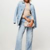 Women Second Female Jeans | Sandja, High Waist Loose Fit Cargo Jeans Light Blue