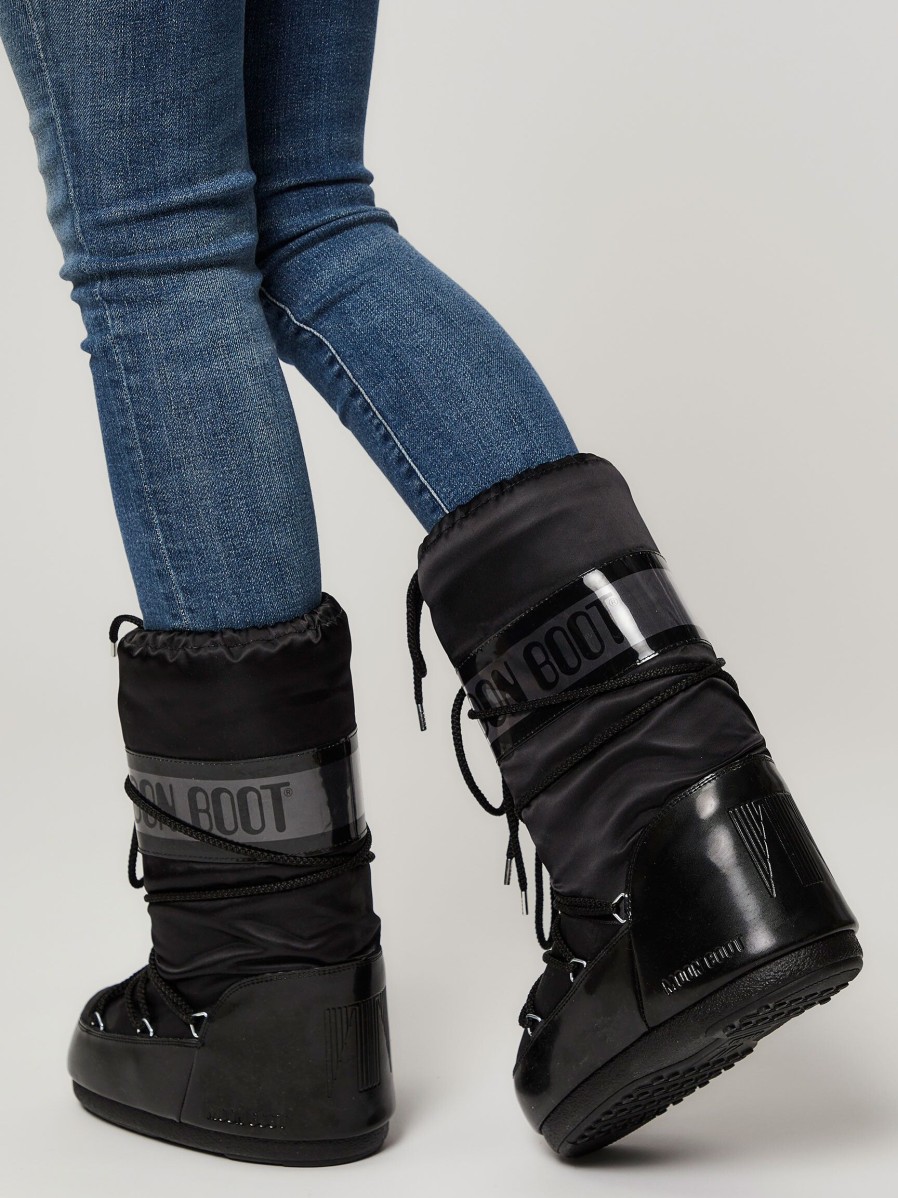 Women Moon Boot Boots | High Padded Nylon Snowboots Black