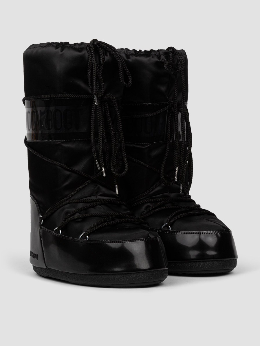 Women Moon Boot Boots | High Padded Nylon Snowboots Black