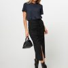 Women Ganni Skirts | Viscose Mix Skirt Black