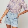 Women Fabienne Chapot Tops And Blouses | Sarah, Cotton Top With Print Lavender