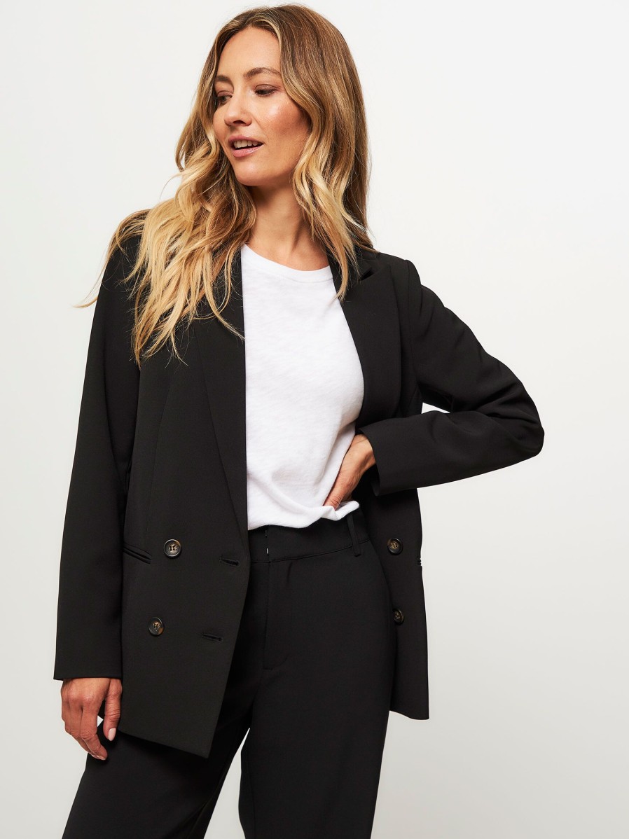 Women My Essential Wardrobe Blazers And Jackets | Woven Blazer Black