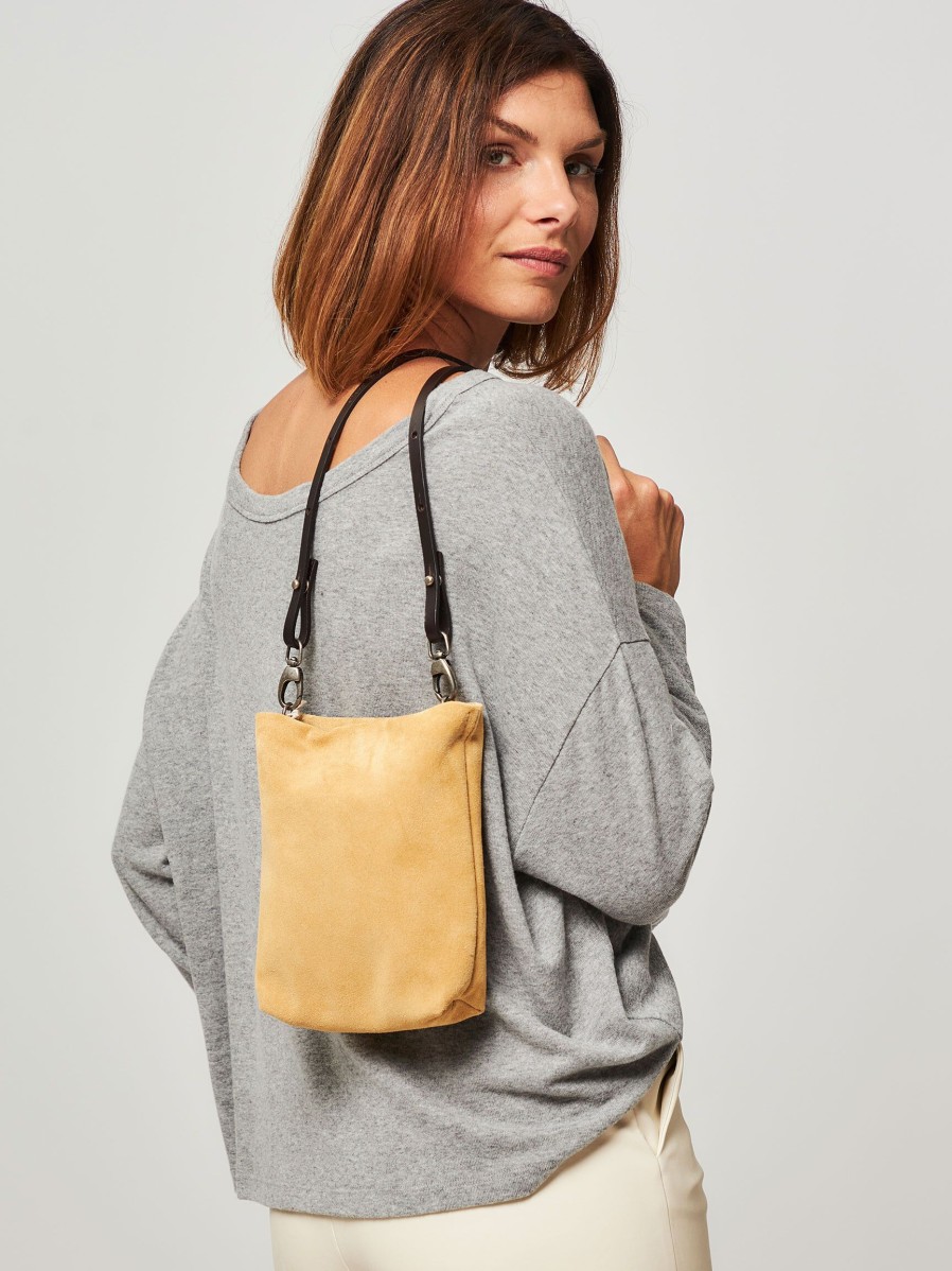 Women Ellen Truijen Bags | All Ways Strapped, Suede Crossbody Bag Mustard