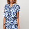 Women Lollys Laundry Tops And Blouses | Heather, Viscose Mix Top With Print Blue