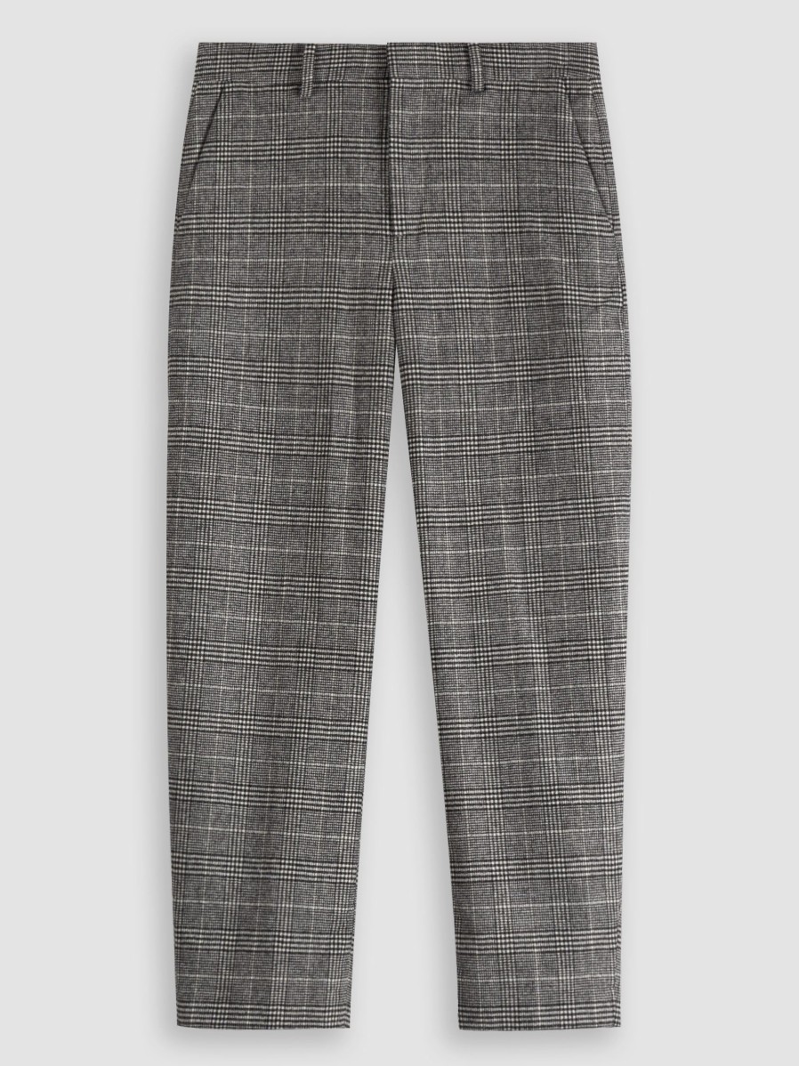 Women Drykorn Pants And Jumpsuits | Serious, Wool Mix Trousers With Pattern Grey