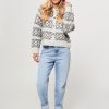 Women Lollys Laundry Sweaters And Cardigans | Dalvik, Wool Mix Cardigan With Pattern Light Grey