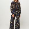 Women forte_forte Pants And Jumpsuits | Viscose/Silk Mix Trousers With Print Black