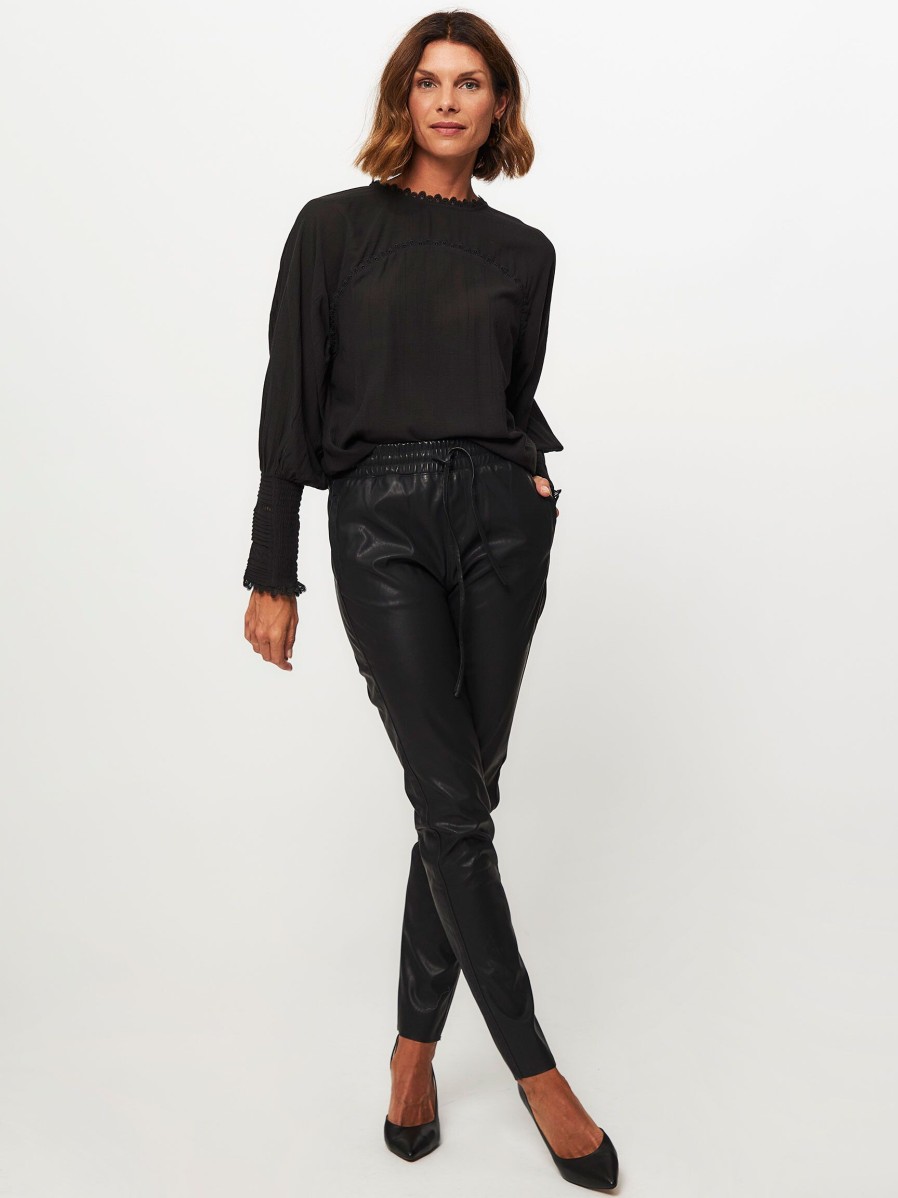 Women Alchemist Tops And Blouses | Idaea, Viscose/Cotton Mix Top Black