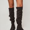 Women Yaya Boots | Suede Look High Boots Anthracite